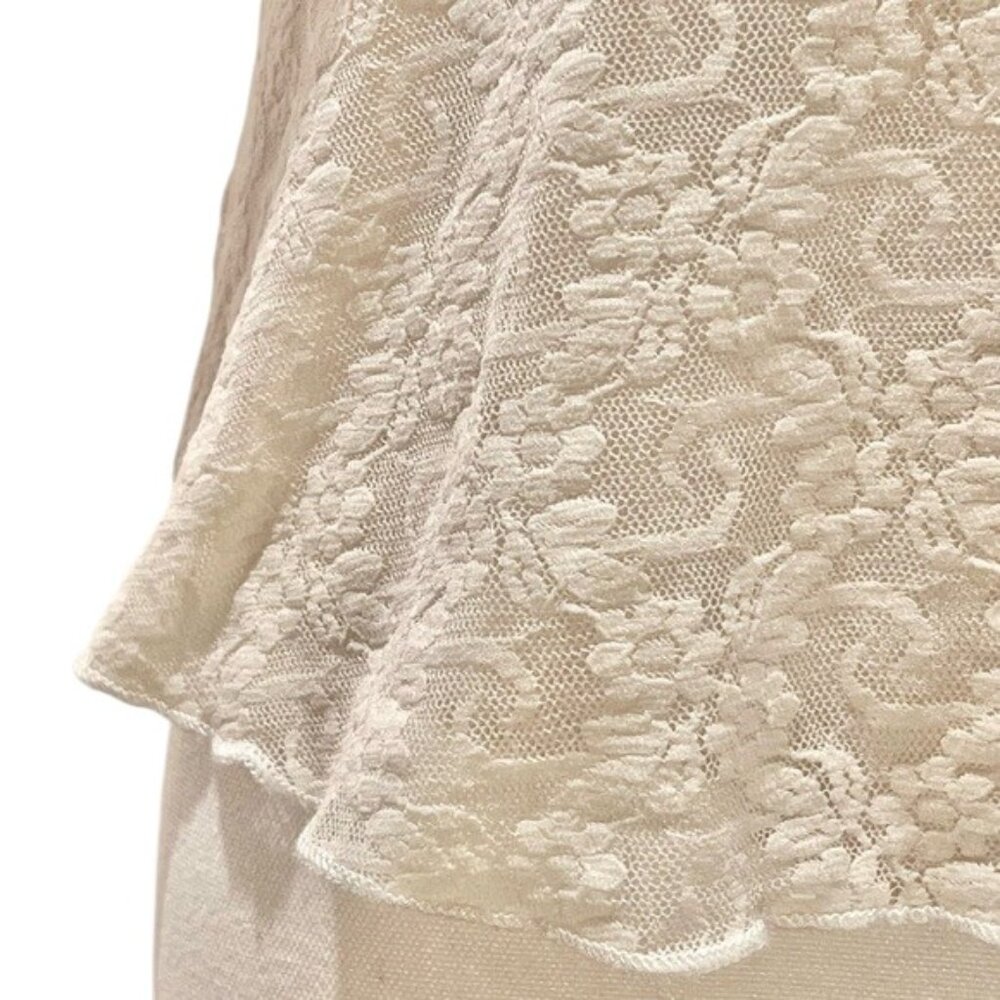 Betsey Johnson Cream Lace Short Sleeve Tee NEW - Picture 4 of 7